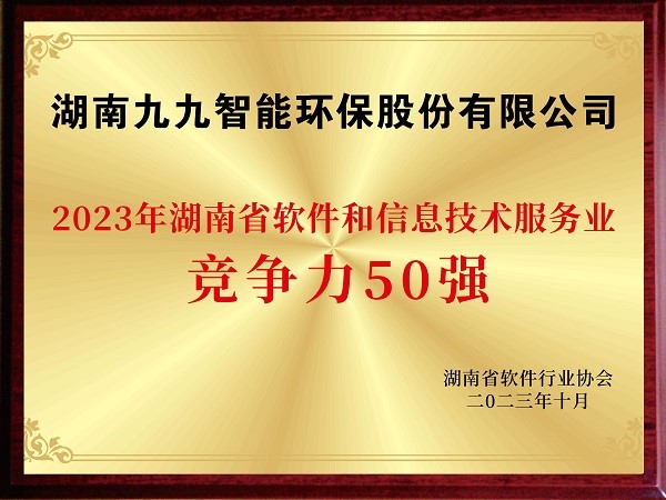 2023年湖南軟件和信息技術(shù)服務(wù)業(yè)競爭力50強